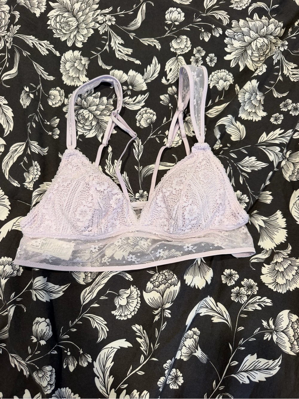 Aerie Lavender Lace Strappy Bralette